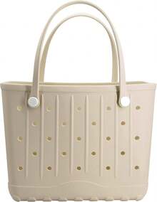 Rubber Beach Tote Bag, Large Waterproof Beach Bag Pool Boat, Sports, Outdoor Washable Travel Tote Bag - trắng - Xem 2