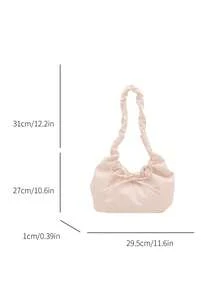 New Arrival Fashionable Luxury Versatile Pleated PU Shoulder Crossbody Bag For Women - White - View 3