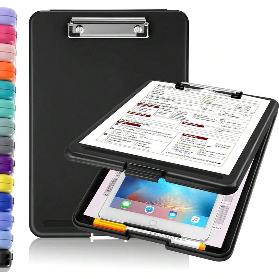 Versatile Clipboard A4 With Lid In Stylish Black - Waterproof And Dirt Resistant PP Material - Single Piece - View 1