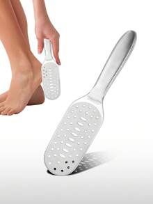 YUANDU Dũa gót chân bằng thép không gỉ, dụng cụ loại bỏ chai sạn hai mặt cho bàn chân, dụng cụ cạo da chết chuyên nghiệp cho bàn chân. - Bạc - Xem 3