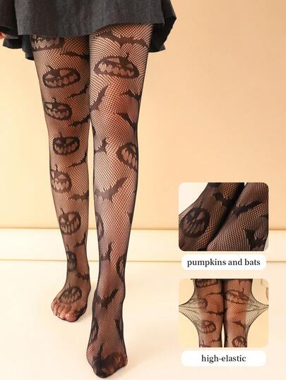Quần tất lưới hình dơi bí ngô, quần tất lưới mỏng gợi cảm màu đen bằng lụa dành cho nữ mùa hè, thương hiệu chống xước, giúp thon gọn cơ thể.