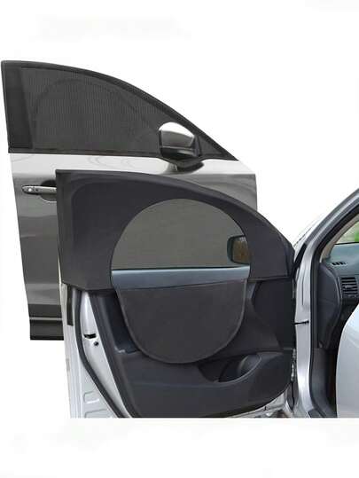 Tấm che nắng cửa sổ xe hơi có khóa kéo, chống muỗi, thoáng khí, 2 chiếc, phù hợp với mọi loại xe, dùng cho xe hơi, SUV, lái xe hàng ngày và cắm trại.