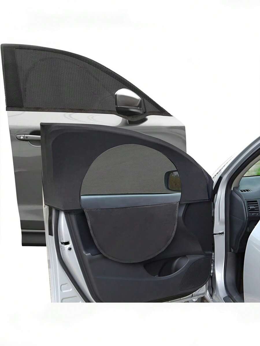 Tấm che nắng cửa sổ xe hơi có khóa kéo, chống muỗi, thoáng khí, 2 chiếc, phù hợp với mọi loại xe, dùng cho xe hơi, SUV, lái xe hàng ngày và cắm trại.