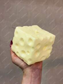 Jumbo Cheese Cube Stress Ball Big Cheese Shapeable Squeeze Ball Non-Bounce Fidget Toy ASMR Sensory Anti-Stress Christmas Gift - Màu vàng - Xem 4