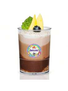 150/100/90/60/40/30/20 套 100ml 透明塑料杯，附赠 DIY 图案贴纸，适用于甜点杯。您可以亲手打造独一无二的精美图案。适用于盛装冰沙、果冻、冰淇淋、小吃等。透明杯。冰淇淋。透明冰沙。宴会餐饮。 - 彩色 - 查看 7