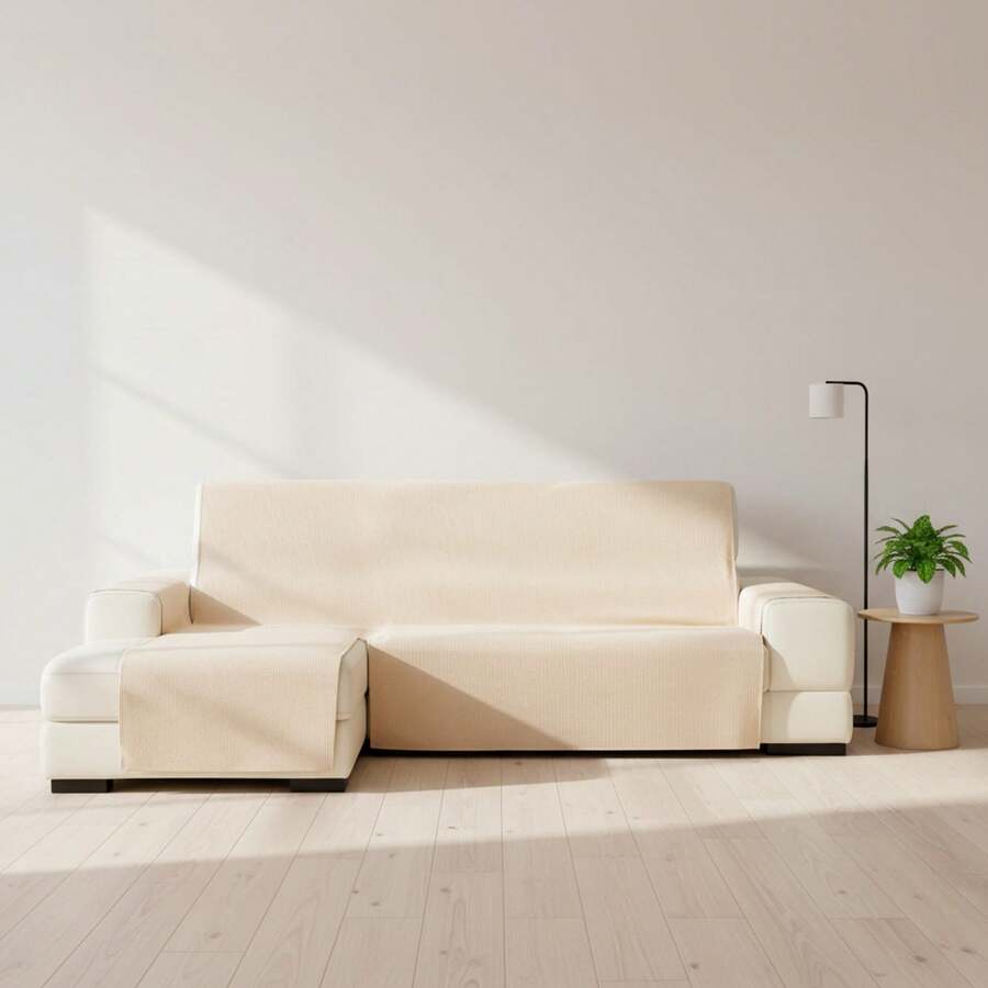 Kiva Housse extra large pour méridienne gauche, disponible en plusieurs couleurs - Housse facile à installer avec sangles élastiques, compatible avec les méridiennes gauche et droite - Ocre Aqua - Voir 1