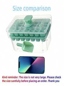 Bandeja de Congelador Moldeada de Doble Capa con 68 Compartimentos, Molde Mini de Congelación Rápida, Contenedor de Congelador Portátil, Adecuado para Frutas Frescas y Bebidas.Bandeja de Cubitos de Hielo con Tapa, Paquete de Hielo Reutilizable, Cubitos de Hielo, Cocina - Ver 2