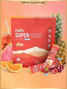 Nello SuperCalm – Laser Focus, Sharp Memory & All-Day Mental Energy – No Sugar, 75mg Clean Caffeine – 20 Packets – Get Smarter - 1PC - View 1