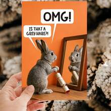 OBOVAY A Very Fun Birthday Card, Featuring An Interesting Rabbit Design, Perfect For Birthday, Friendship Day And Other Celebration Occasions. It Presents A Grey Rabbit Sandwich Cookie Shape, Making It An Charming And Humorous Gift. - A - View 3