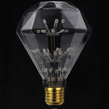 Bộ 2 đèn trang trí hình pháo hoa sao lấp lánh, 220V E27, bóng đèn LED thủy tinh trong suốt ánh sáng trắng ấm, đèn bầu trời sao cho trang trí tiệc tùng, quán bar, quán cà phê, không điều chỉnh độ sáng, kích thước 3.74"X5.11" - Kim cương lấp lánh - Xem 7