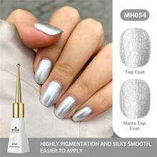 Mtssii 1pc 10ml Y2K Silver Glitter Sequins Gel Nail Polish , Semi Permanent Soak Off UV Gel Varnish For Summer Nails, Manicure Nail Art DIY For Home And Salon Nail Supplies - Silver - View 4