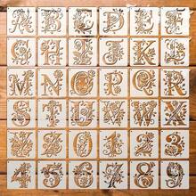 36pcs Floral Letter Stencils, 4.0in Reusable Rose Letter Painting Stencils For Wall Stickers, Decals, Pillows, T-Shirts, Engraving, Etching, Plates, Glasses, Napkins, Coasters, Wallets, Clothes, Cards, Scrapbooks, Fabric Transfers, Tote Bags, Notebooks - A - View 12