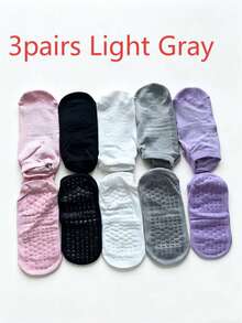 3/6/10 Pairs Colorful Women's Yoga Socks, With Silicone Non-Slip Design And Comfortable Elastic Drawstring, These Short Yoga Dance Socks Are Solid Color Style, Perfect For Sports, Ballet And Yoga - Multicolor - View 17