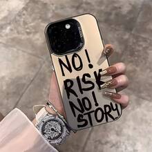 Compatible With IPhone 15 Pro Max Slogan New Colorful Silver High-End Protective Phone Case For IPhone 17 Air/16/11/13 Pro/15 Pro/15/13 Pro Max, Shockproof Material For IPhone 14/13/12, Full Coverage For IPhone 12 Pro Max - Multicolor - View 2