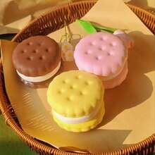New Arrival Squishy Cookie Sandwich Squeeze Toy, Stress Relief Slow Rebound Soft Squeeze Toy, Key Gift, Holiday Gift - Multicolor - View 3