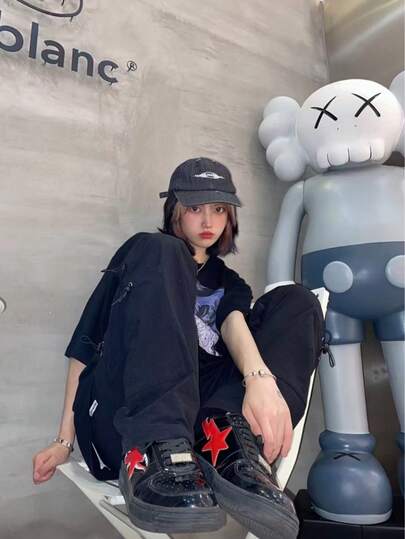  A BATHING APE Bape 休闲运动鞋，撞色星形标志亮面休闲鞋