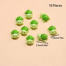 10pcs Cute Cartoon Sea Turtle Charms, Exquisite Resin Animal Pendants, Suitable For Making Keychain And Earrings Jewelry Accessories, Turtles, Green - Pendants - View 11