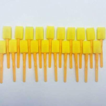 [Bộ 10/20 chiếc] Bộ cọ vẽ bằng mút xốp cán vàng, mút xốp tái sử dụng dùng cho sơn acrylic, dụng cụ pha trộn màu graffiti tự làm cho đá/vải/tranh tường.