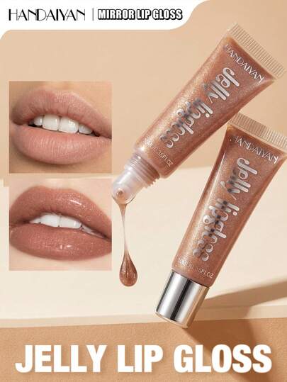  HANDAIYAN 镜面玻璃糖果色唇彩，保湿亮泽唇釉，10ml 管装唇油，适合日常妆容、派对、万圣节、圣诞节、秋冬季节，彩妆产品，面部彩绘，女士化妆品，Y2K 时尚潮流的最佳色彩选择，适合生日、情人节、母亲节礼物、嘉年华派对