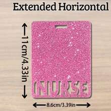 1pc Customized Badge Clip, Customizable Badge Clip, Nurse Badge Clip, Registered Nurse Badge Clip, Medical Staff Badge Tag, Healthcare Badge Clip, Nurse Badge Tag, X-Ray Film Clip, Badge Holder, Graduation Gift, Input Your Title On The Cute Acrylic Glitter Badge Clip - Custom Letter Badge Scroll - View 13