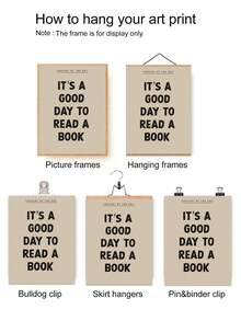 1幅无框心理健康海报 - 复古装饰艺术风格励志名言帆布画，“今天是读书的好日子” 卧室、客厅、家庭办公室装饰灵感墙画，积极心态家居装饰，宿舍装饰，简洁设计 - 彩色 - 查看 4