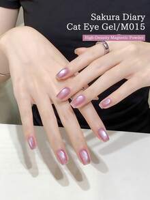 XEIJAYI 1瓶10毫升粉色猫眼磁性凝胶指甲油，UV/LED灯固化，可卸除，夏季女士礼物 - 粉色 - 查看 5