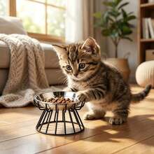 2 pièces Set de bols pour animaux de compagnie en acier inoxydable, avec design à motif animal et support antidérapant. Bol surélevé aide à soulager la tension du cou. Lavable au lave-vaisselle. Convient aux chats et aux chiens. Cadeau parfait pour les propriétaires d'animaux de compagnie, les parents de chiots ou les vétérinaires. Convient également pour les événements d'adoption et Noël. - Taille unique - Voir 6