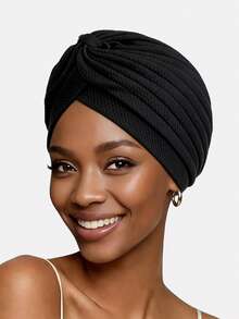 1 chiếc mũ thun gân chéo cho nữ, kiểu dáng retro, thích hợp sử dụng hàng ngày. - Nhiều màu - Xem 1