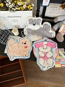 1pc Cute Puppy Shaped Towel, Highly Absorbent, Hanging Design Suitable For Kitchen, Bathroom, Room Decor, Easy To Clean, Kitchen Towel, Bathroom Accessory (Actual Product Color May Slightly Differ From The Picture) - Multicolor - View 8