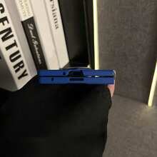 奢华简约光滑3D心形克莱因蓝手机壳，兼容三星Galaxy Z Fold7、ZFold7、Z Fold6、ZFold 5、Zfold6、Fold4，防震后盖 - 藍色 - 查看 8