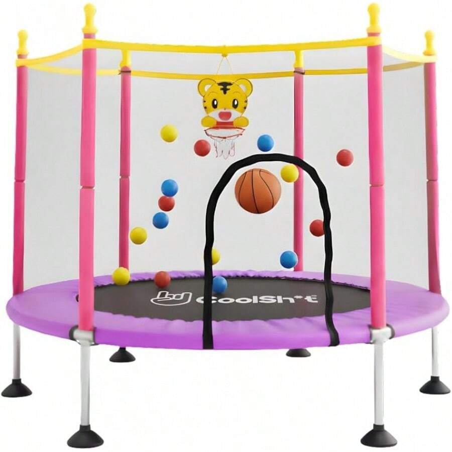COOLSHT Trampolin Brincolin para Niños 1.4 Diámetro con Red De - Rojo - Ver 1