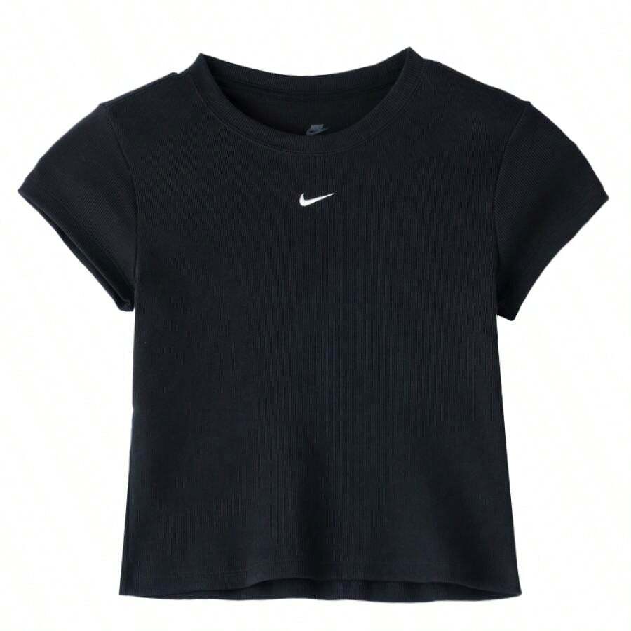 Nike 2026夏季新款女士休闲户外运动无袖T恤，简约日常AS W NSW RIB TGHT SS TEE HV4995-010 - 黑色 - 查看 1