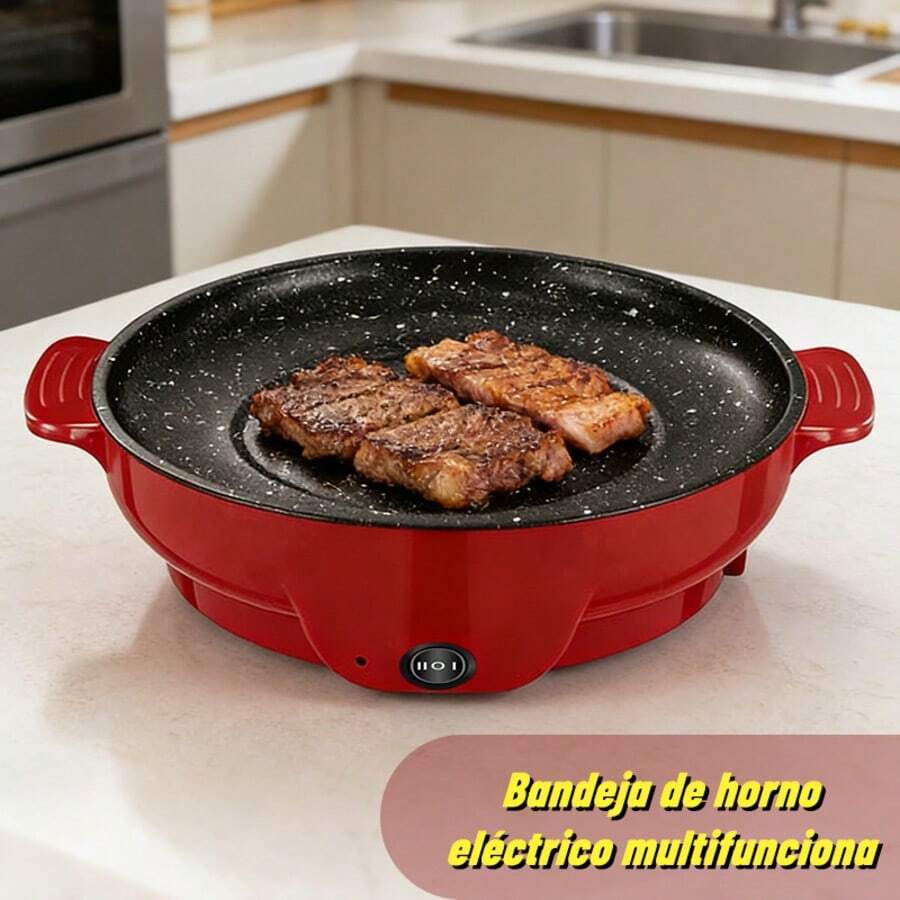 10.24 "multifunction electric sartén, sartén eléctrico antiadherente de gran tamaño para la parrilla coreana, parrilla familiar, panqueques