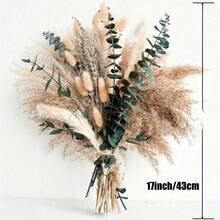 Green Pampas Grass Boho Bouquet – Exquisite Lavender And Eucalyptus Dried Flower Arrangements For Western Boho Decor – Rustic Flowers For Your Bohemian Home, Bedroom, And Wedding Table Décor - Pampas Grass Bouquet - View 3