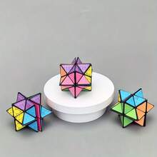 Infinity Magic Cube 3D Rotatable Geometric Flip Cube Striped Pattern Spatial Thinking Training Stress Relief Ideal For Thanksgiving Christmas Gift - 彩色 - 查看 5