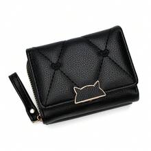 Women's Mini Cat Wallet, Small Leather Card Holder, Zipper Coin Purse - Multicolor - View 8