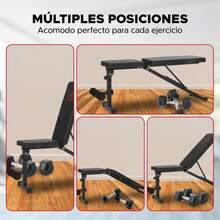 Banca de Pesas Profesional 300 kg – 3 Niveles (Plano, Inclinado, Declinado) + Soporte para Piernas – Estructura de Acero Reforzado, para Press Banca y Abdominales - Maryland - Ver 9