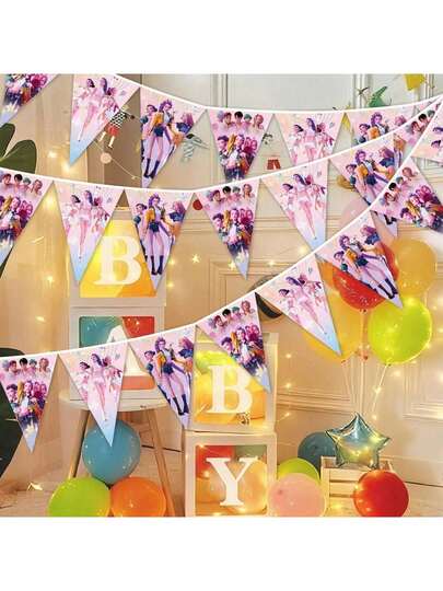 1set/10pcs N Hunters Anime Style Triangle Banner - Perfect For Theme Events - Party Main Life Daily Birthday Party - Decorations Christmas Stocking Fillers,Christmas Gifts,Christmas,Christmas Decorations