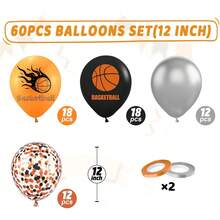 Globos de látex para coche de carreras, 60 unidades de 12 pulgadas, color rojo, negro, blanco, bandera a cuadros, para fiestas de cumpleaños, fiestas rápidas, suministros para fiestas de baby shower, - Negro Naranja Plata - Ver 3