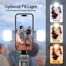 TOKQI Portable Lightweight Extendable Selfie Stick Tripod With Wireless Remote, Detachable Phone Holder And Optional Fill Light, Suitable For Group Selfies, Live Streaming, Video Recording, Compatible With IOS And Android Devices. - Multicolor - View 5