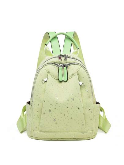 LECEY Starry Sky Glow Lightweight Nylon Casual Backpack For Women