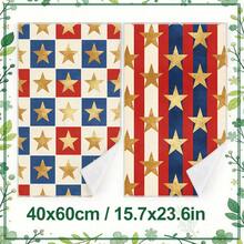 2pcs Kitchen Towels, Super Soft Microfiber Towels With Five-Pointed Star Plaid Striped Pattern, 40*60cm/15.7*23.6in, Single-Sided Printed, Kitchen Dish Cloth, Suitable For Restaurant, Kitchen, Bathroom Decor, Holiday Gift - Multicolor - View 11