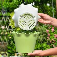 3 Buah Pot Bunga dengan Lubang Drainase dan Baki, Desain Kreatif Cocok untuk Tanaman dan Sukulen Berukuran Kecil dan Sedang, Wadah Dekoratif Dalam/Luar Ruangan yang Bernapas dan Tahan Lama – Sempurna untuk Kamar Tidur, Kantor, Taman, Balkon, Kafe - A - View 3