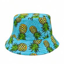 Fashionable Pineapple Print Reversible Bucket Hat, Unisex Y2K Style - Pineapple - View 21