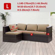 1pc High-Density Solid Color Milk Silk Outdoor Sofa Seat Cushion Cover, High Elasticity Removable Semi-Enclosed Sofa Cushion Cover, Suitable For Patio, Terrace, Garden Sofa - Khaki - View 10