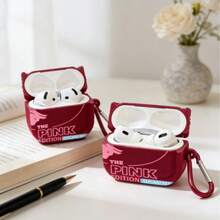 Slogan Burgundy Graffiti Protective Case Compatible With Apple Charging Case, Scratch-Resistant And Shockproof - Burgundy Graffiti - View 4