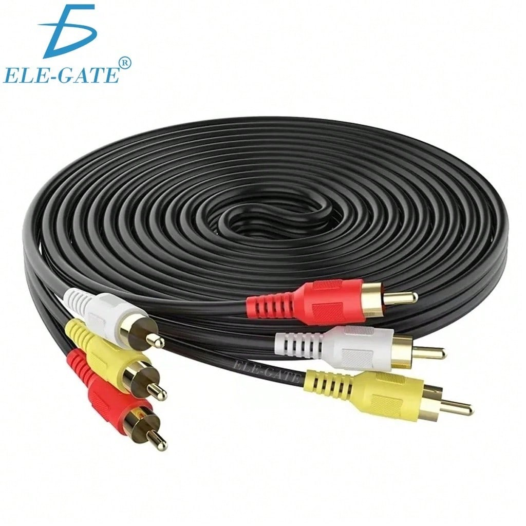 5 Meters RCA Audio Video Cable Male Male Pure Copper Conductor PVC Jacket Braid AUX Projector Microphone Guitar Car Spea