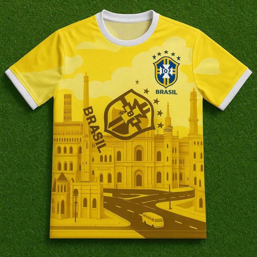 2025 Brazil City Edition Football Jersey – Men's Short Sleeve Soccer Shirt, Summer Training Or Casual Sports Tee - D - 查看 1