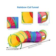 DIY Foldable Cat Tunnel Toy, Rainbow 4-Way Combination Tunnel, Rabbit & Small Pet Indoor/Outdoor Playhouse, Easy To Carry - Multicolor - View 8