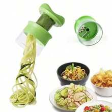 Handheld Duty Spiralizer Vegetable Slicer Vegetable Spiral Slicer Cutter Zucchini Pasta Noodle Spaghetti Maker Kitchen Gadgets - Green - View 11